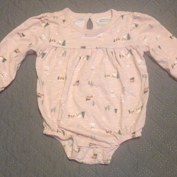 Garanimals Pink Bodysuit One Piece with Ruffled Detail​​ - Picture 1 of 3